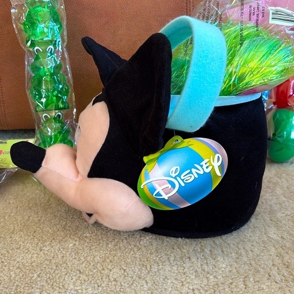 Brand New Disney Mickey Mouse Plush Easter Basket Metallic Fillable Eggs Grass - Picture 3 of 13